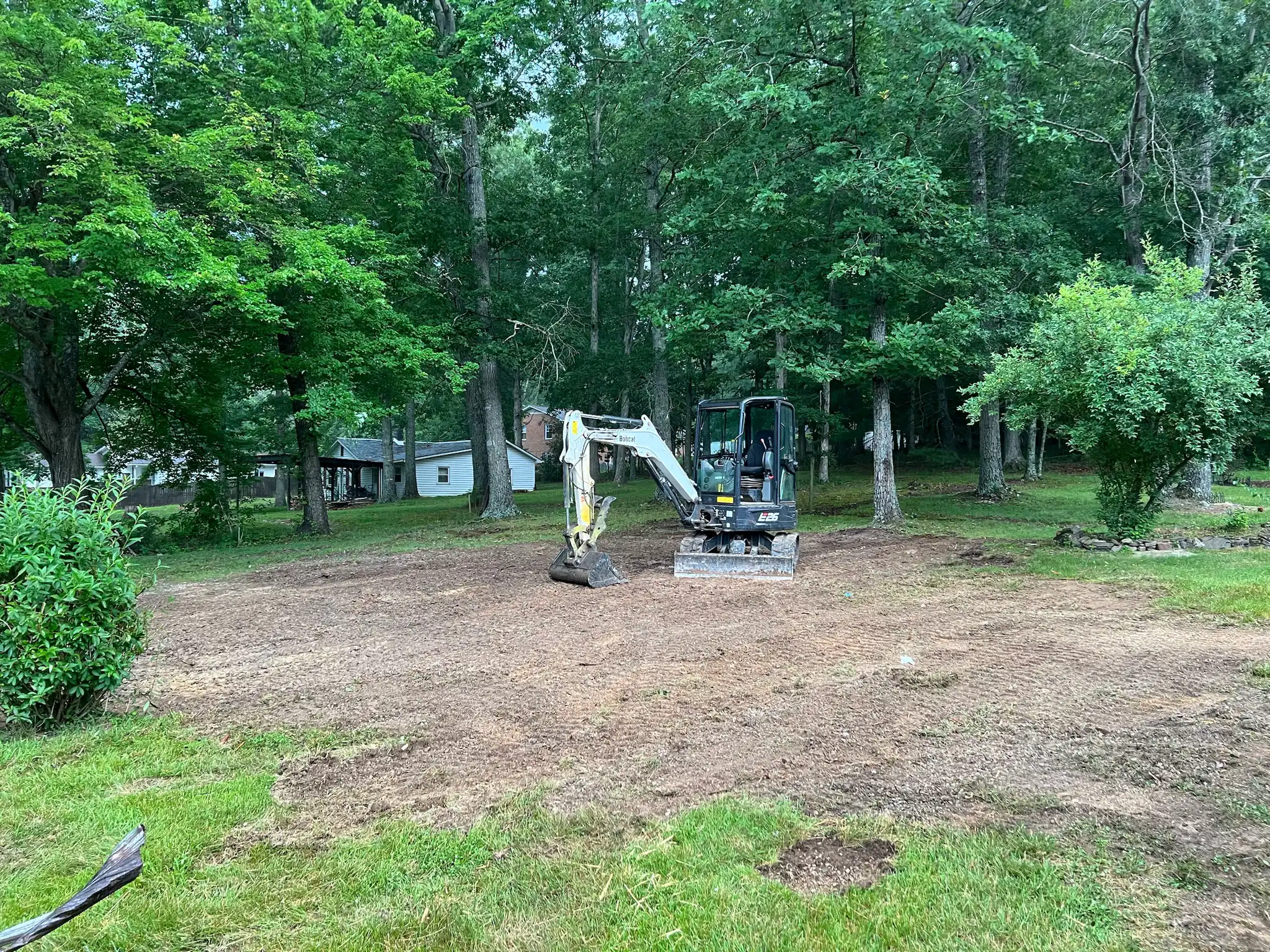 Equipment working on a grading and earthwork project