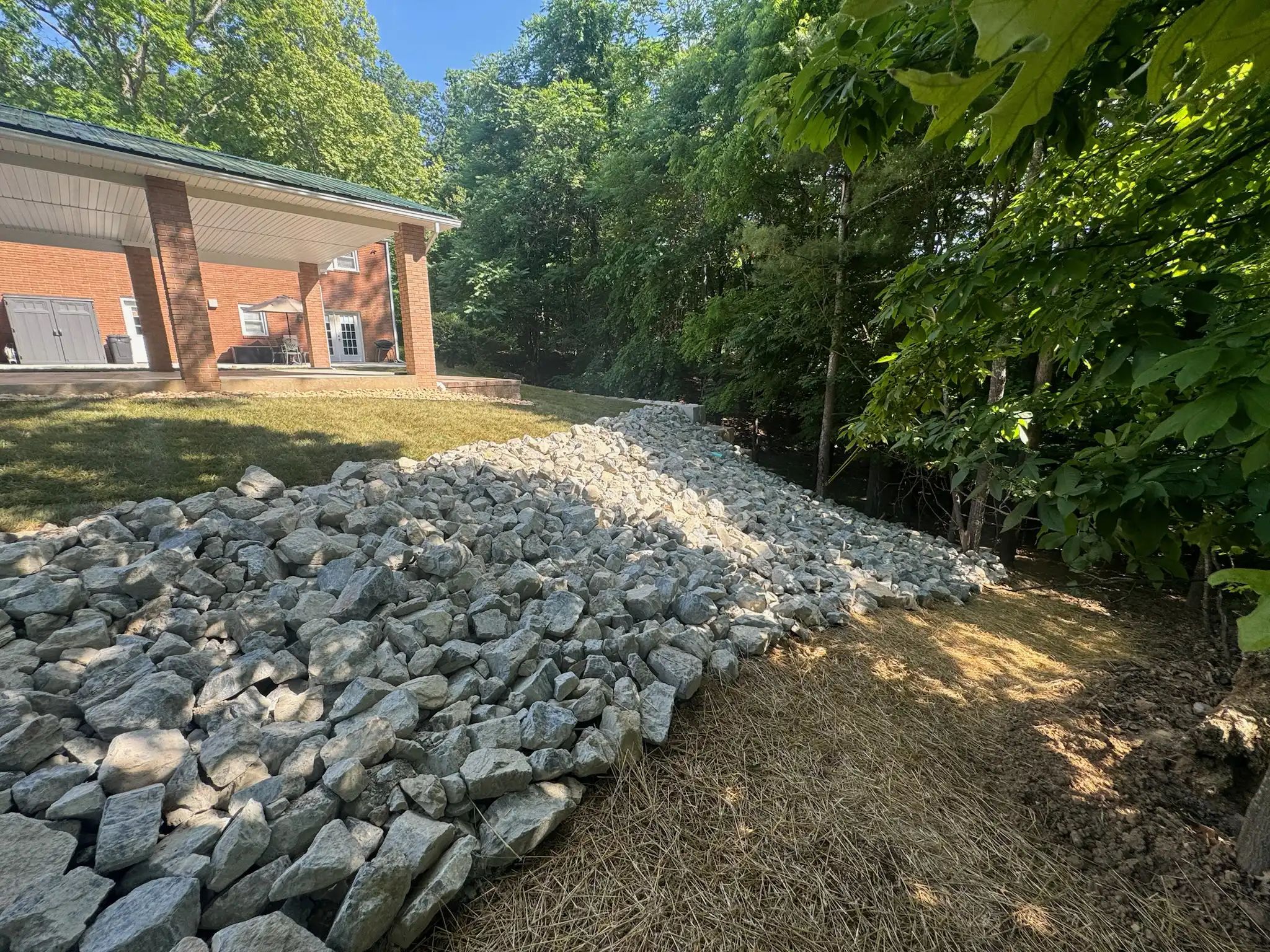 Riprap drainage and erosion control installation